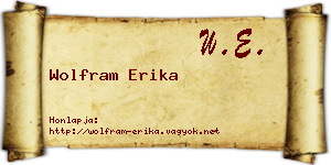 Wolfram Erika névjegykártya